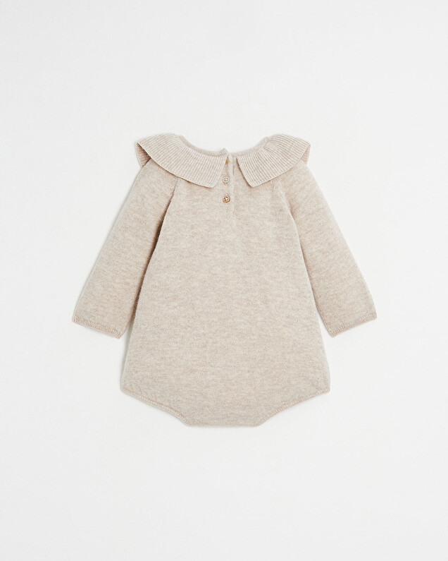 Merino wool romper Mottled beige colour  Natalys