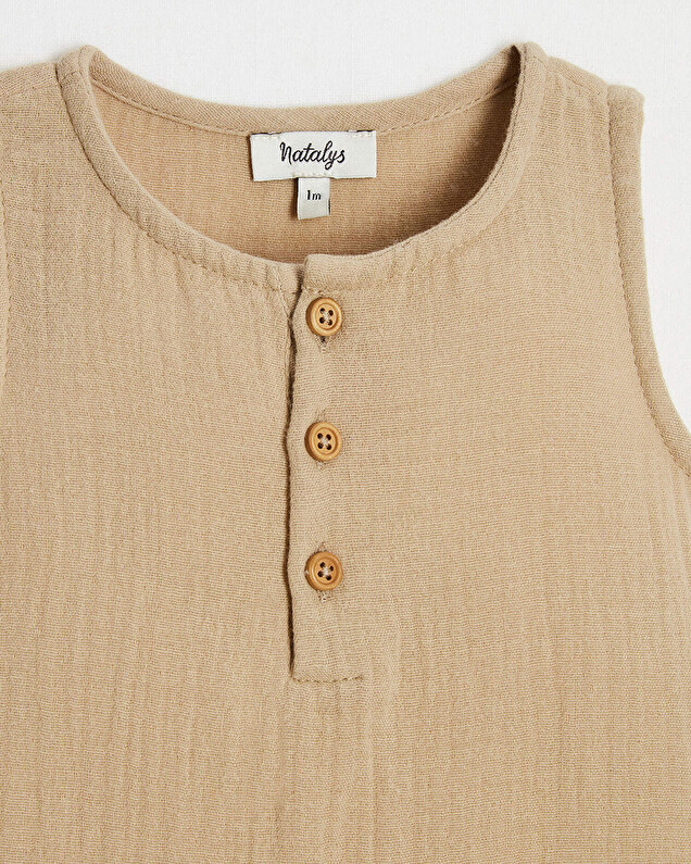 Cotton gauze jumpsuit Camel colour  Natalys
