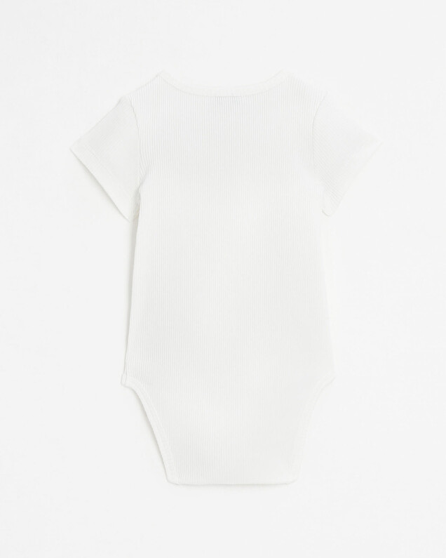 Crossed short-sleeved bodysuit Off-white colour  Natalys