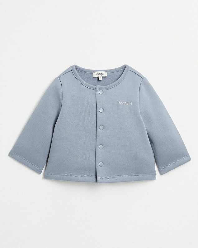 Fleece cardigan Blue-grey colour  Natalys