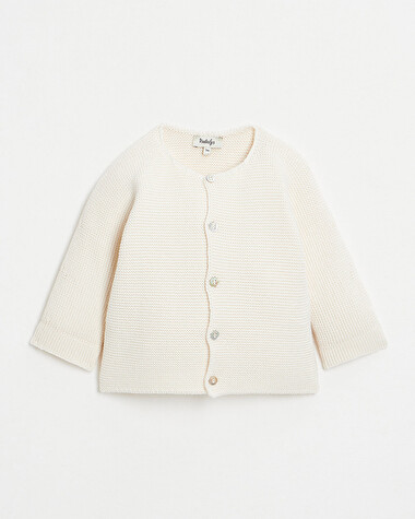 Cotton knitted cardigan Off-white colour  Natalys