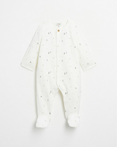 Velvet onesie Boat print  Natalys