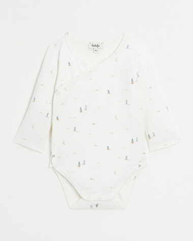 Crossed long-sleeved bodysuit Boat print  Natalys
