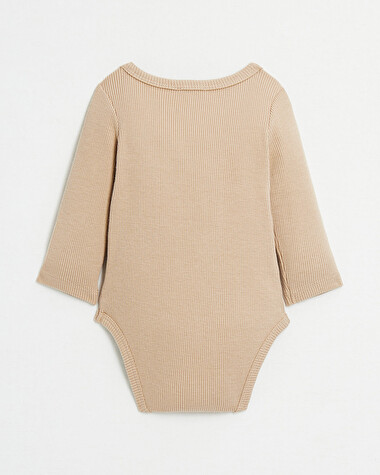 Crossed long-sleeved bodysuit Camel colour  Natalys