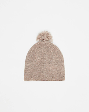 Merino wool beanie Mottled brown colour  Natalys