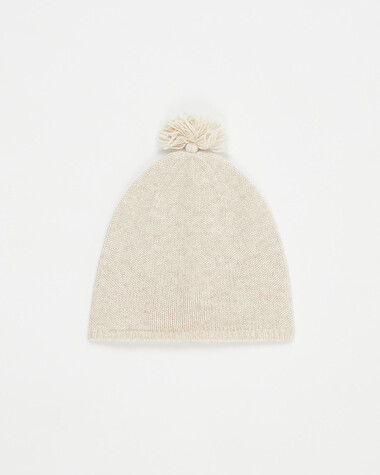Merino wool beanie Mottled beige colour  Natalys