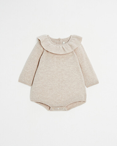 Merino wool romper Mottled beige colour  Natalys