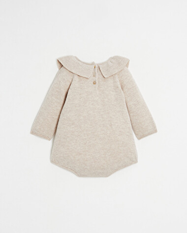 Merino wool romper Mottled beige colour  Natalys