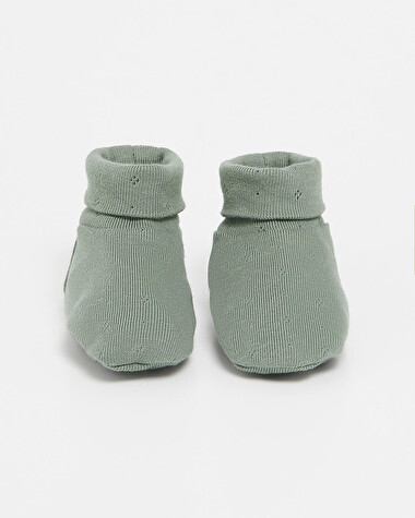 Fancy openwork slippers Grey-green colour  Natalys