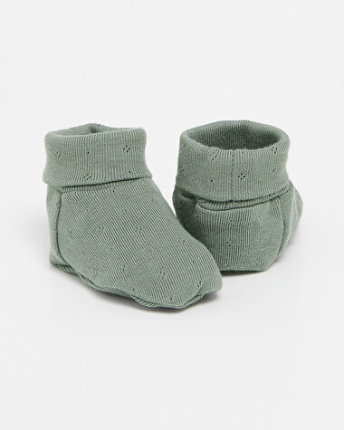 Fancy openwork slippers Grey-green colour  Natalys