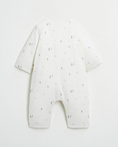 Footless long jumpsuit Boat print  Natalys