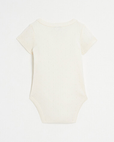 Fancy openwork crossed bodysuit Chalk colour  Natalys