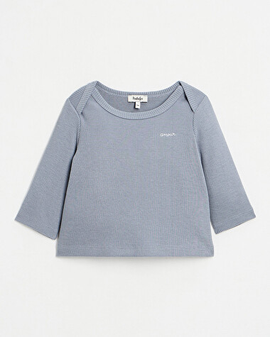 American neckline T-shirt Blue-grey colour  Natalys