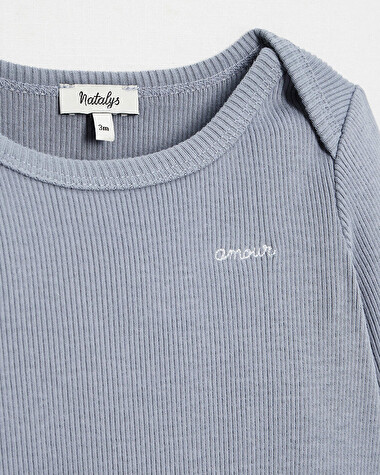 American neckline T-shirt Blue-grey colour  Natalys