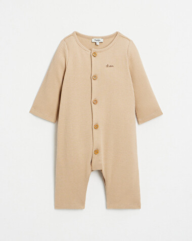 Chou embroidered long jumpsuit Camel colour  Natalys