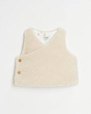 Faux fur crossed cardigan Natural colour Natalys