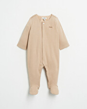 Kitten embroidered onesie Camel colour  Natalys