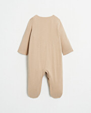 Kitten embroidered onesie Camel colour  Natalys