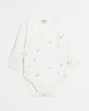 Crossed long-sleeved bodysuit Boat print  Natalys