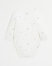 Crossed long-sleeved bodysuit Boat print  Natalys