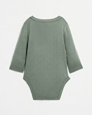 Fancy crossed bodysuit Grey-green colour Natalys