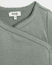 Fancy crossed bodysuit Grey-green colour Natalys