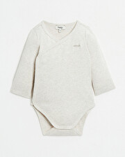 Crossed long-sleeved bodysuit Mottled beige colour  Natalys