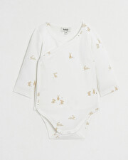 Crossed long-sleeved bodysuit Bunny print  Natalys