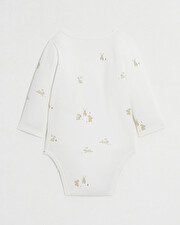 Crossed long-sleeved bodysuit Bunny print  Natalys