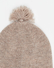 Merino wool beanie Mottled brown colour  Natalys