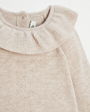 Merino wool romper Mottled beige colour  Natalys