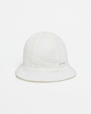 Embroidered cotton gauze hat Off-white colour  Natalys