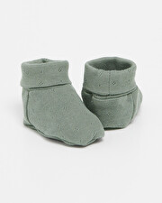 Fancy openwork slippers Grey-green colour  Natalys