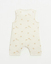 Cotton gauze jumpsuit Camel print  Natalys