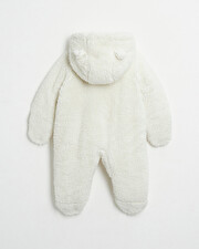 Faux fur overalls suit Off-white colour Natalys