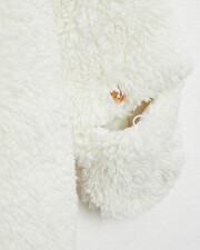 Faux fur overalls suit Off-white colour Natalys