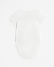 Crossed short-sleeved bodysuit Off-white colour  Natalys