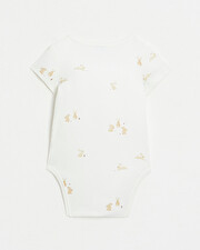 Crossed short-sleeved bodysuit Bunny print  Natalys