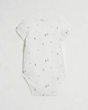 Crossed short-sleeved bodysuit Boat print  Natalys