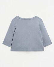 American neckline T-shirt Blue-grey colour  Natalys