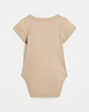 Crossed short-sleeved bodysuit Camel colour  Natalys