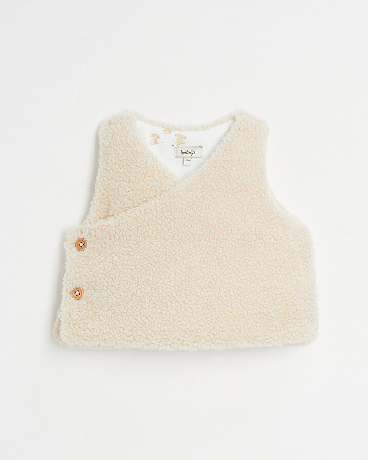 Faux fur crossed cardigan Natural colour Natalys