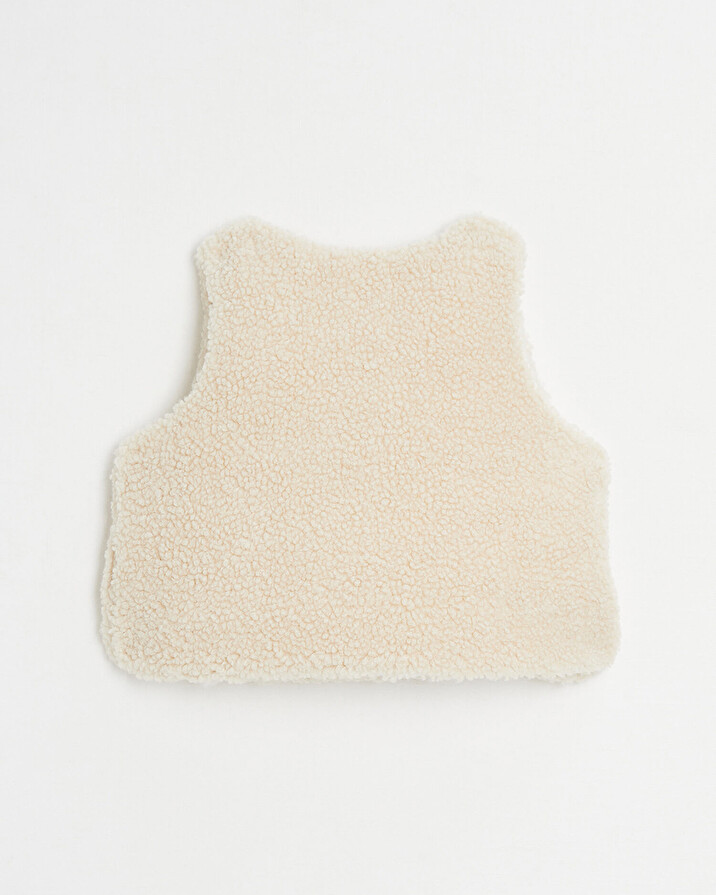 Faux fur crossed cardigan Natural colour Natalys