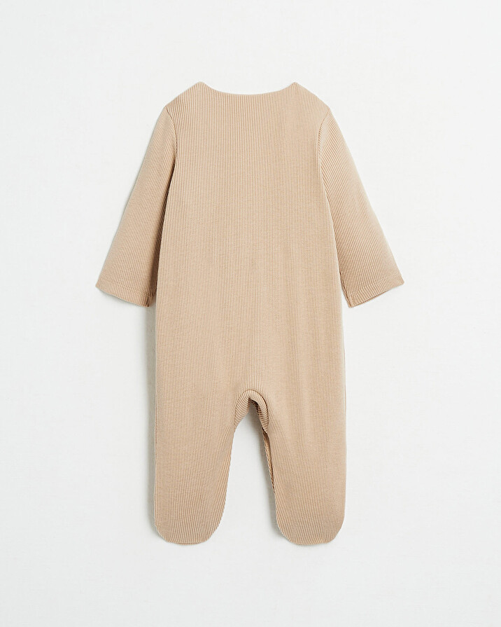 Kitten embroidered onesie Camel colour  Natalys