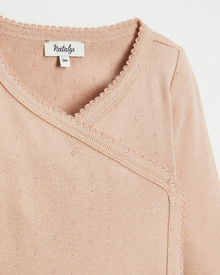 Openwork crossed bodysuit Pink colour Natalys