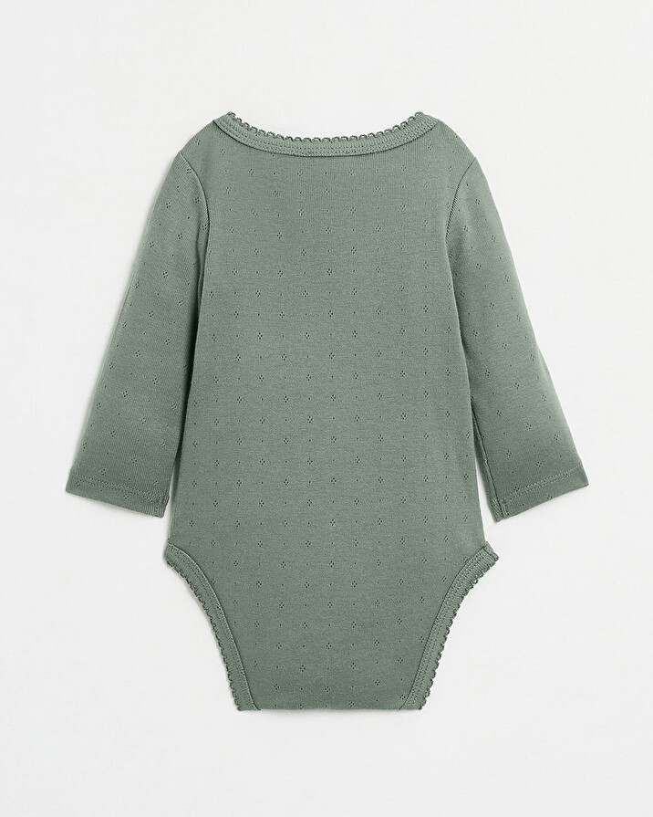 Fancy crossed bodysuit Grey-green colour Natalys
