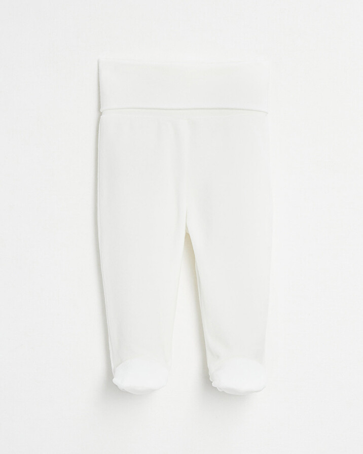 Velvet footed pants Off-white colour  Natalys