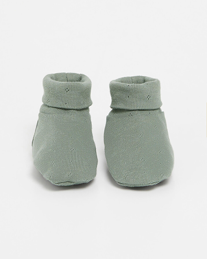 Fancy openwork slippers Grey-green colour  Natalys