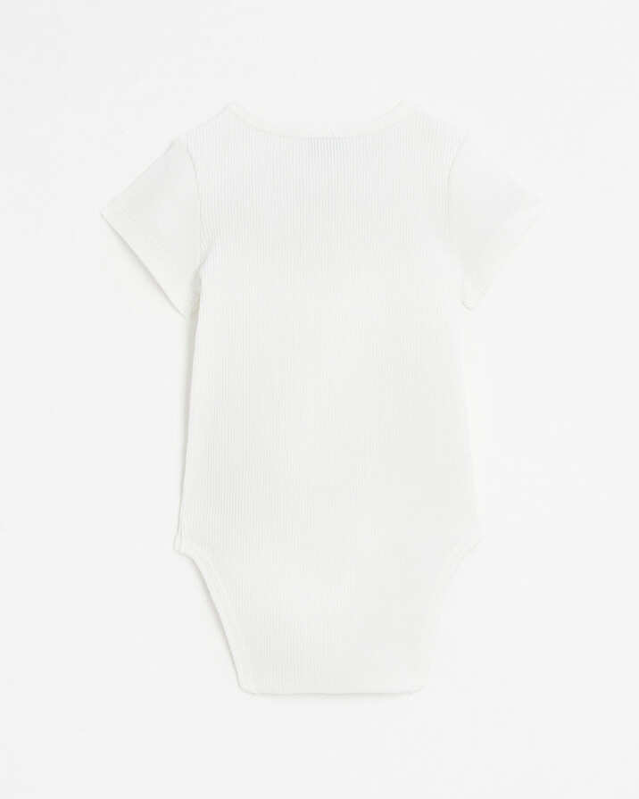 Crossed short-sleeved bodysuit Off-white colour  Natalys