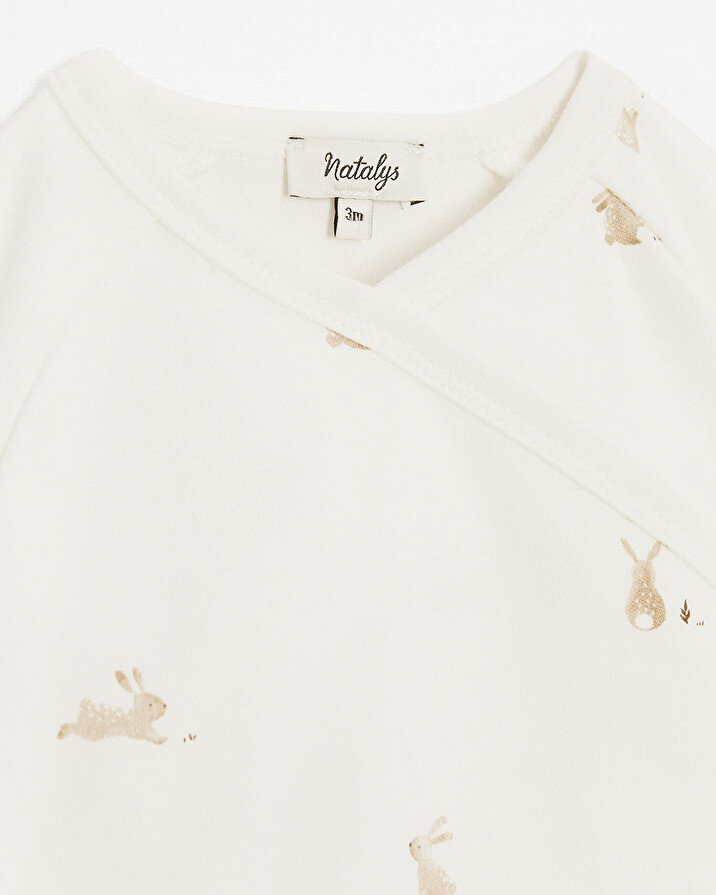 Crossed onesie Bunny print  Natalys